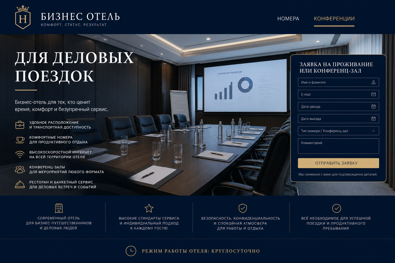 Скриншот проекта Бизнес-отель