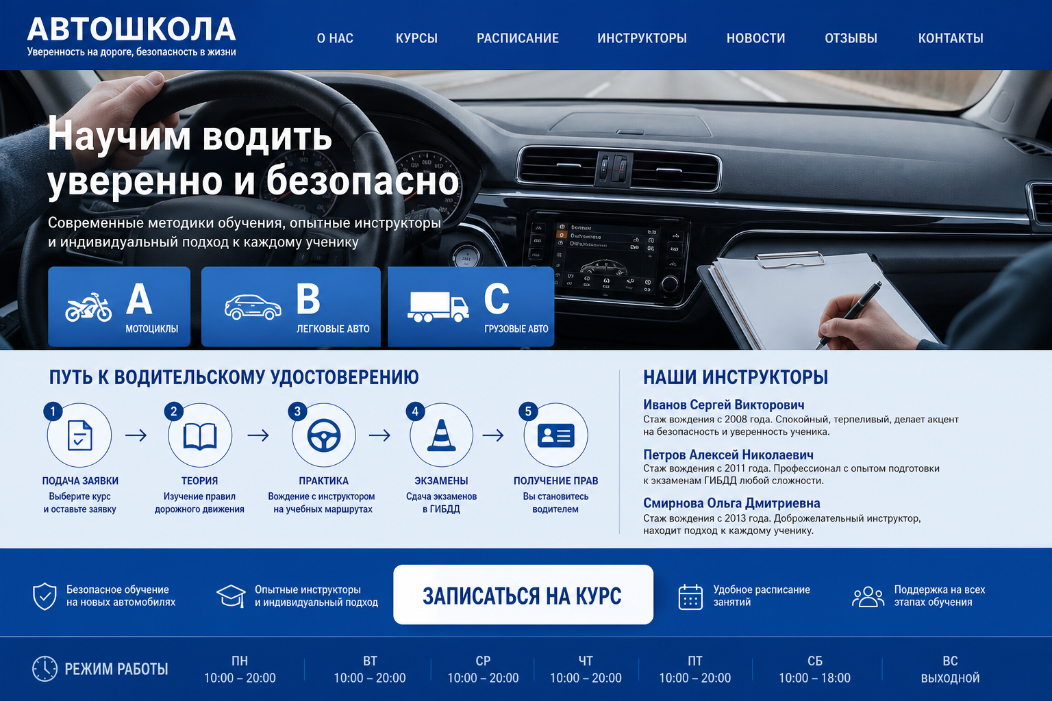 Скриншот проекта Автошкола