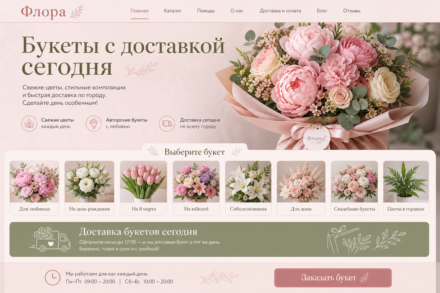 Скриншот проекта Цветочный магазин